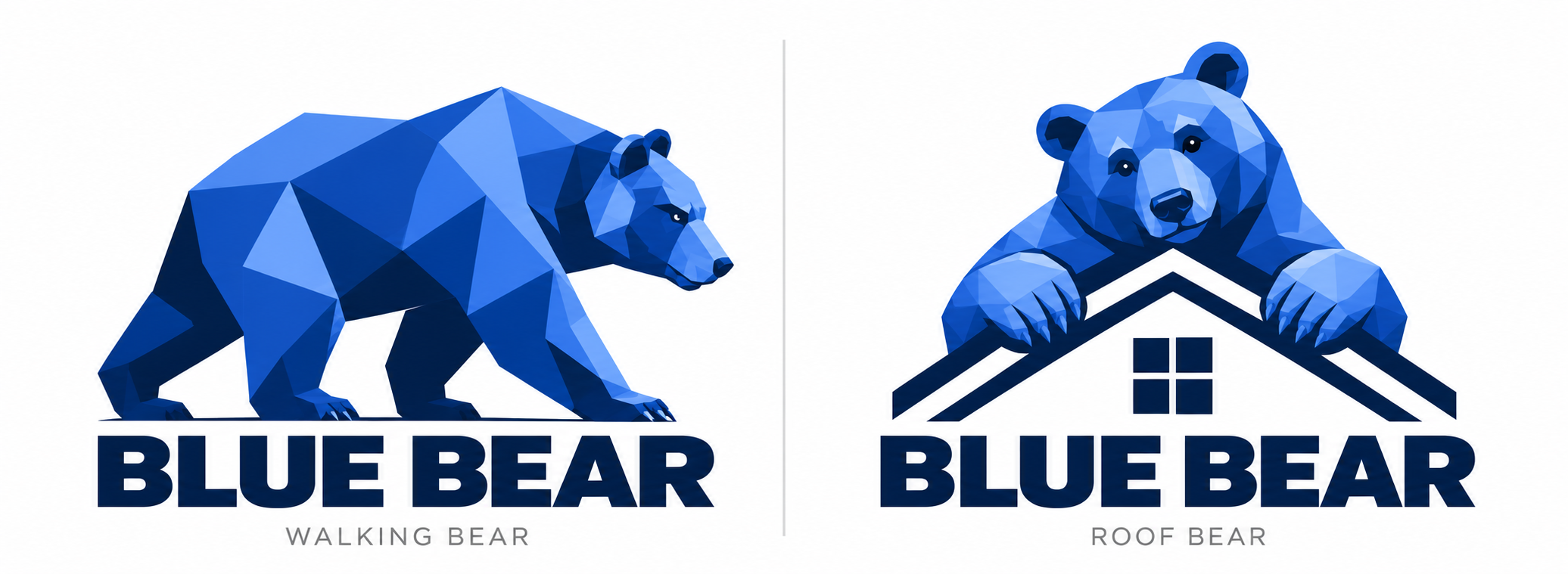 Blue Bear — walking bear logo